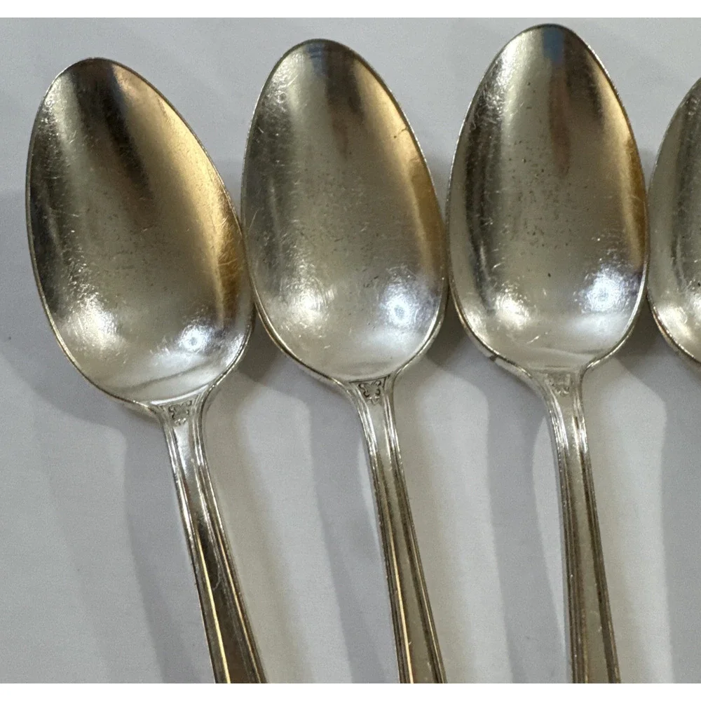 Vintage Holmes and Edwards Silver Plate Inlaid Flatware - 6 Teaspoons- Century